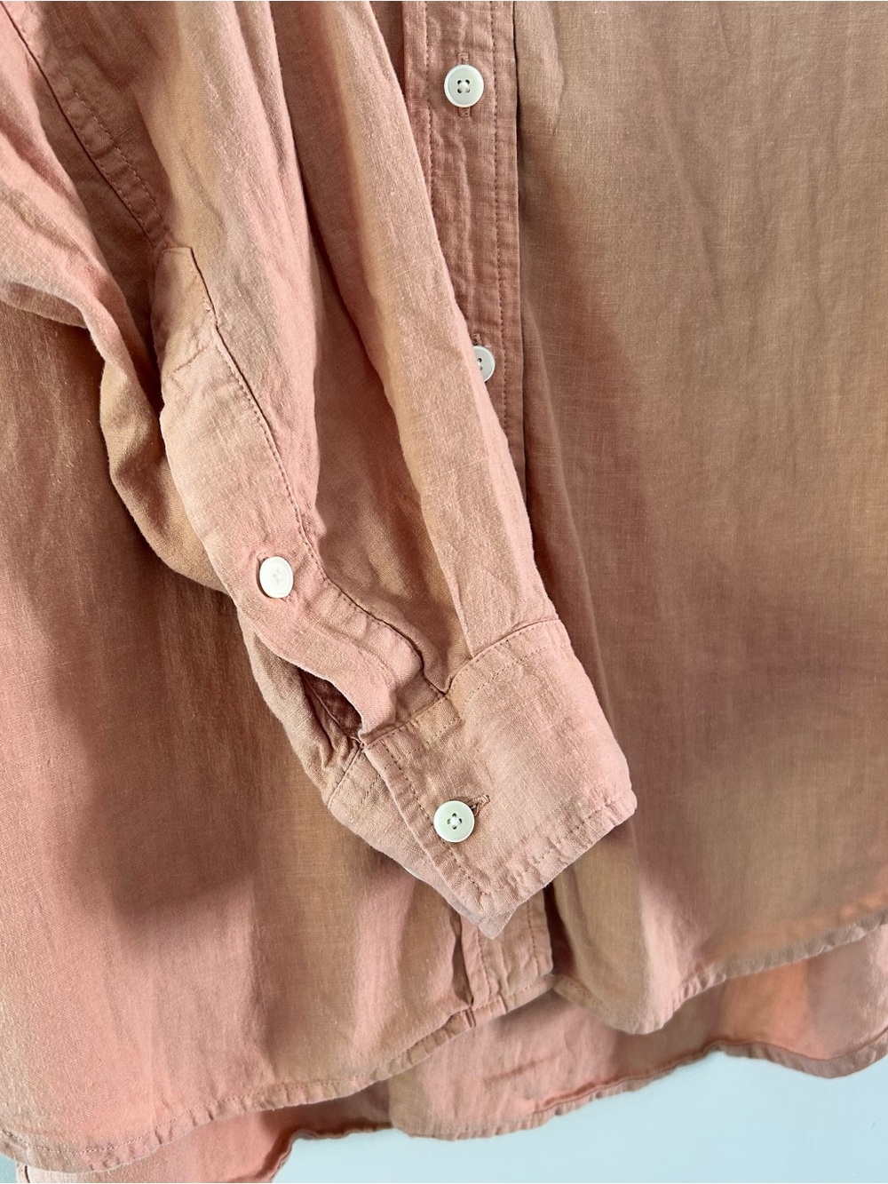 Wilfred free|Salmon Men's Oversized Button-Down Linen Shirt sz small - Picture 6 of 8